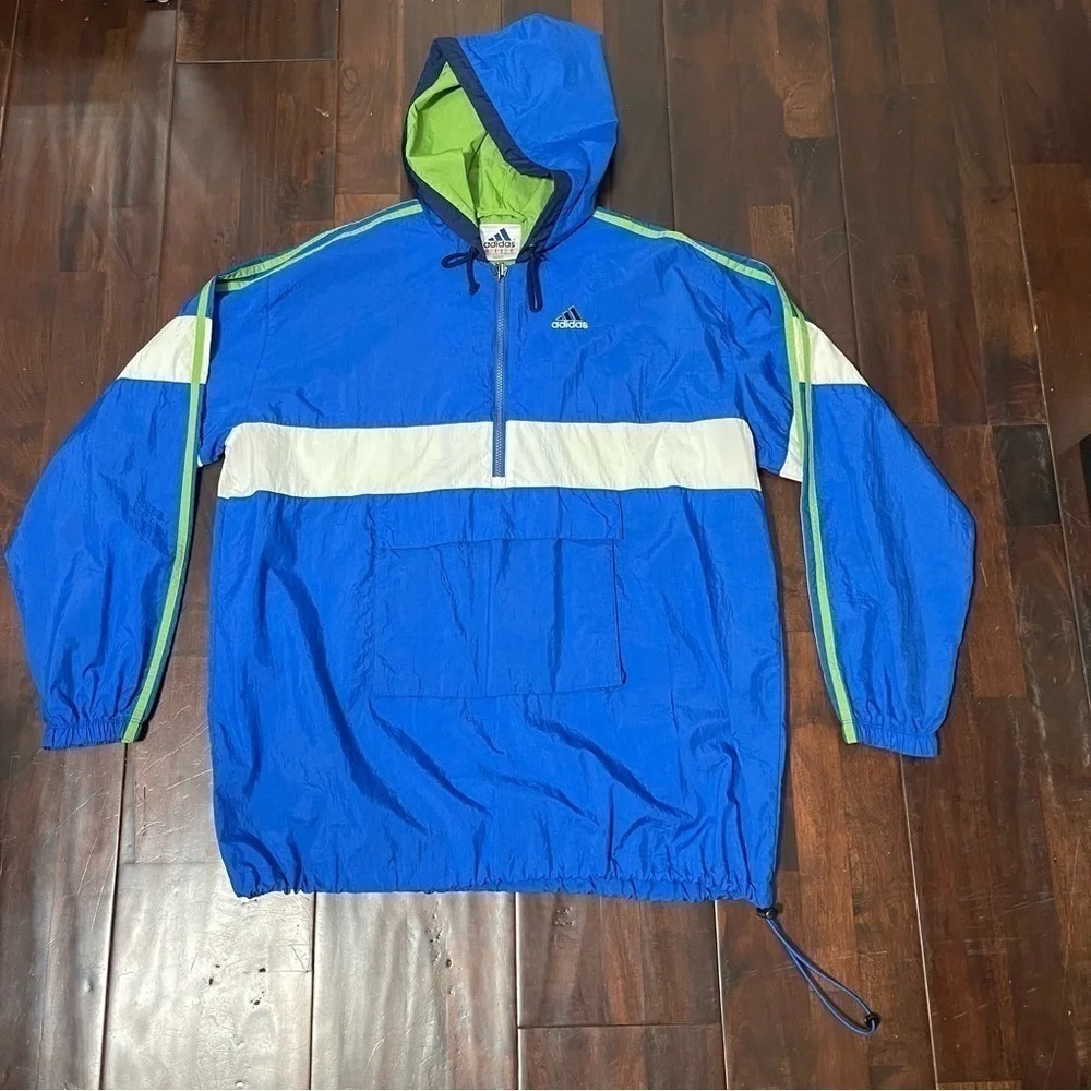 Vintage Adidas Hooded Pullover Windbreaker Size XL Y2K 90s